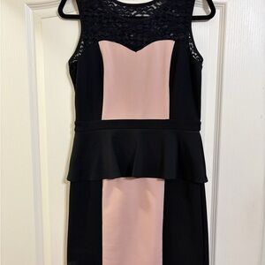 Enfocus Studio Black and Pink Midi Dress